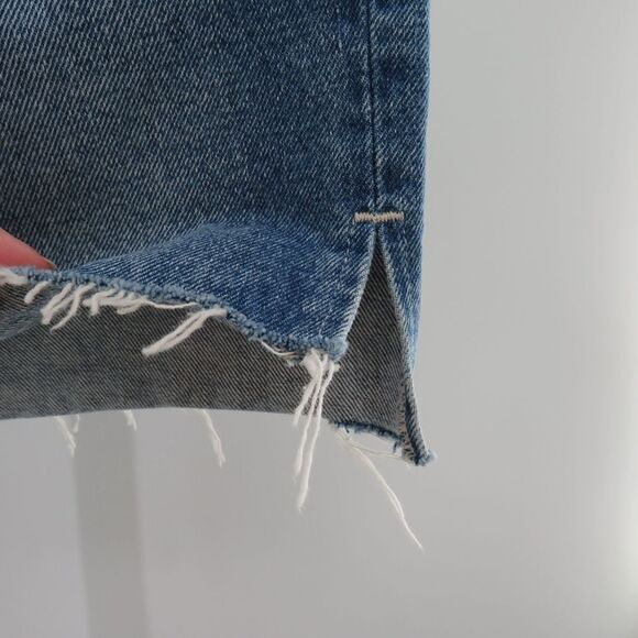 Lovers + Friends Womens Size 27 Elijah Raw Step Hem Distressed Denim Jean Skirt - Picture 7 of 15